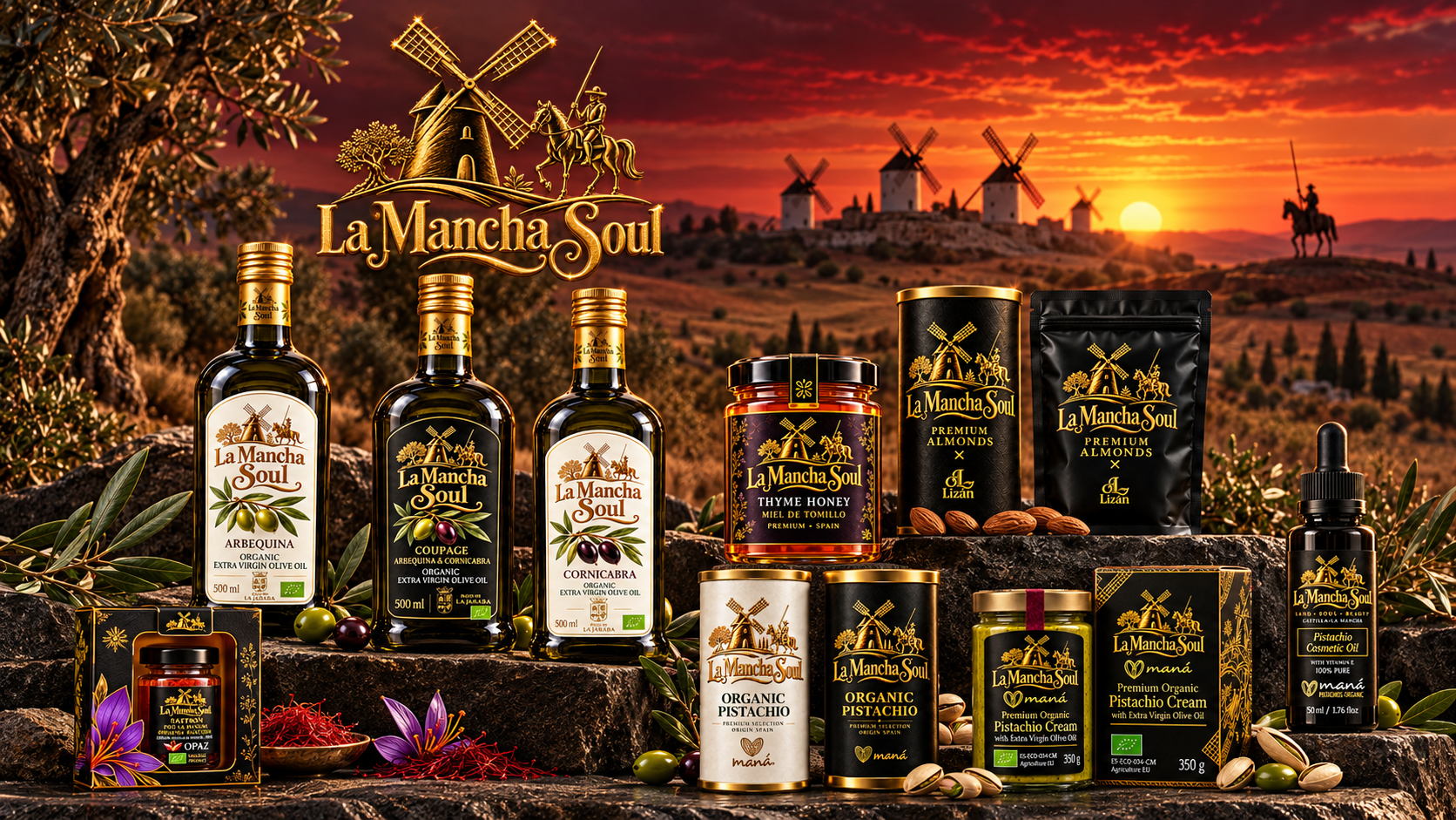 Table setting and La Mancha Soul product selection